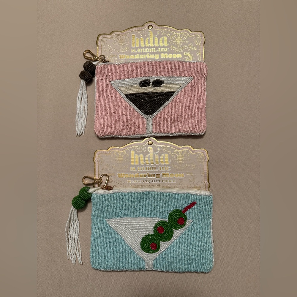 India Handmade Beaded Pouches Espresso Martini & Dirty Martini